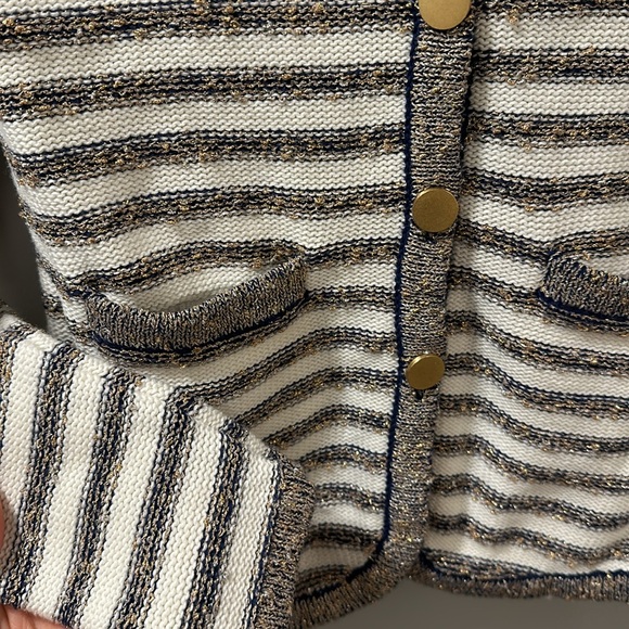 Metallic Banana Republic striped cardigan, Sz S - Picture 3 of 6